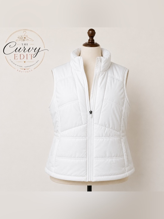 Javascript Side Panel Avia | Jackets & Coats | Avia White Puffer Vest Xl 618 Lightweight Zip ...